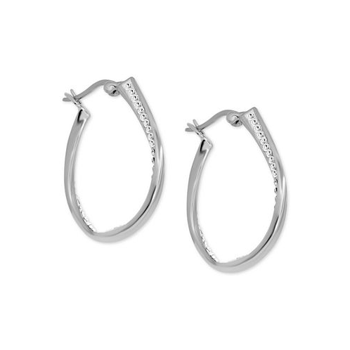 Essentials Crystal Small Hoop Earrings in Silver-Plate 1