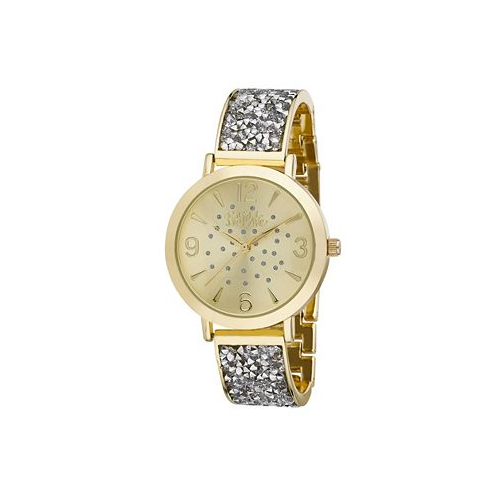 Bob Mackie Womens Gold-Tone Alloy Bracelet Glitz Watch 36mm