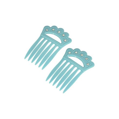 2028 Womens Plastic with Clear Crystal Double Hair Comb