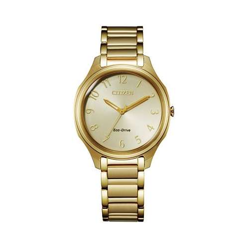 Citizen Eco-Drive Womens Gold-Tone Stainless Steel Bracelet Watch 35mm