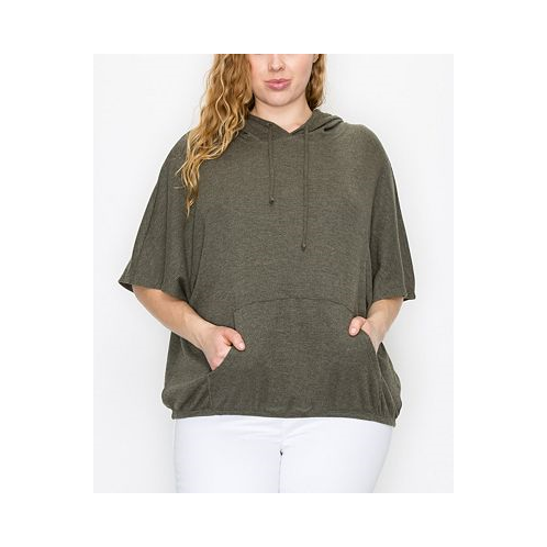 COIN 1804 Plus Size Batwing Pocket Hoodie