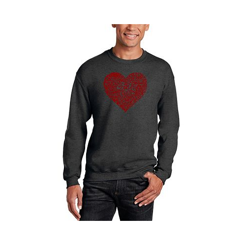 LA Pop Art Mens Country Music Heart Word Art Crewneck Sweatshirt