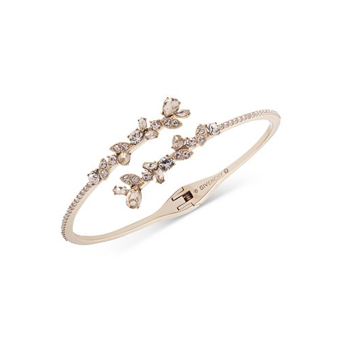 Givenchy Crystal Floral Bypass Cuff Bracelet
