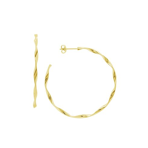 Essentials And Now This High Polished Twisted C Hoop Post Earring in Silver Plate or Gold Plate