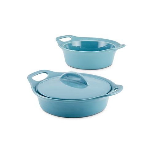 Rachael Ray Ceramic Casserole Bakers with Shared Lid Set 3-Piece