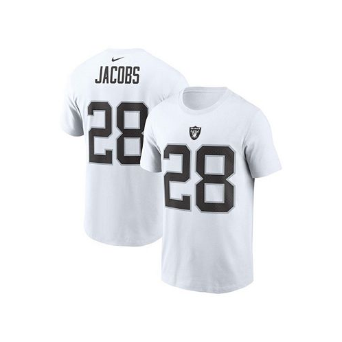 Nike Mens Josh Jacobs White Las Vegas Raiders Name and Number T-shirt