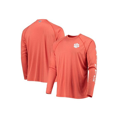 Columbia Mens Orange Clemson Tigers PFG Terminal Tackle Omni-Shade Long Sleeve T-shirt