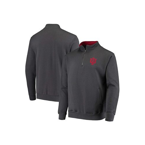 Colosseum Mens Charcoal Indiana Hoosiers Tortugas Logo Quarter-Zip Pullover Jacket