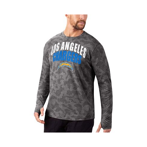 MSX by Michael Strahan Mens Black Los Angeles Chargers Camo Performance Long Sleeve T-shirt