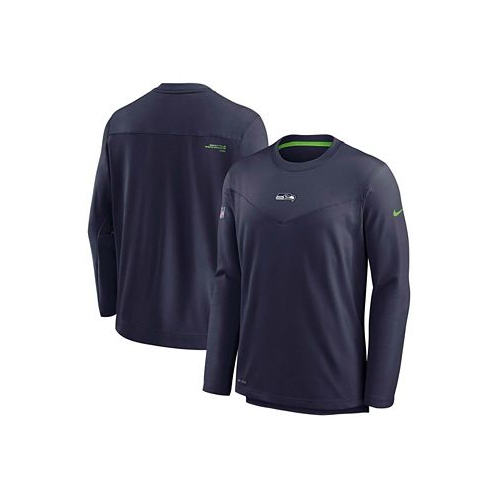 Nike Mens College Navy Seattle Seahawks Sideline Team Performance Pullover Sweatshirt