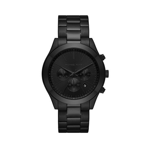 Michael Kors Mens Slim Runway Black Stainless Steel Bracelet Watch 44mm