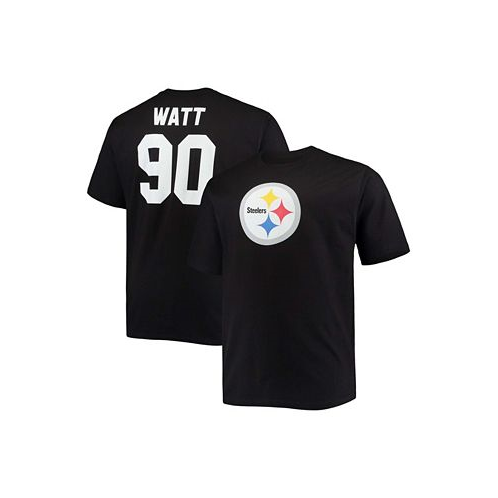 Fanatics Mens Big and Tall T.J. Watt Black Pittsburgh Steelers Player Name Number T-shirt