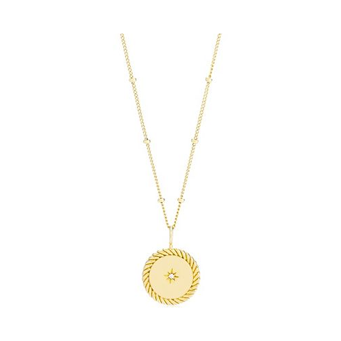 Sarah Chloe 14K Gold Plated Alana Rope Medallion Necklace with Starburst Diamond