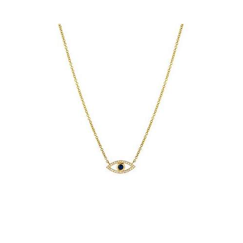Zoe Lev Diamond Sapphire 14K Gold Evil Eye Necklace