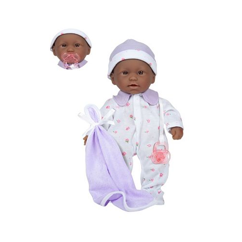 JC TOYS La Baby African American 11 Soft Body Baby Doll Purple Outfit