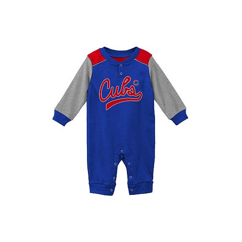Outerstuff Newborn and Infant Boys and Girls Royal Heathered Gray Chicago Cubs Scrimmage Long Sleeve Jumper