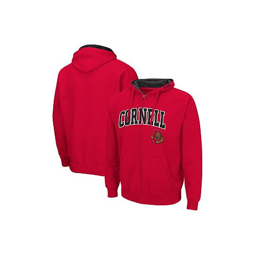 Colosseum Mens Red Cornell Big Red Arch and Logo 3.0 Full-Zip Hoodie