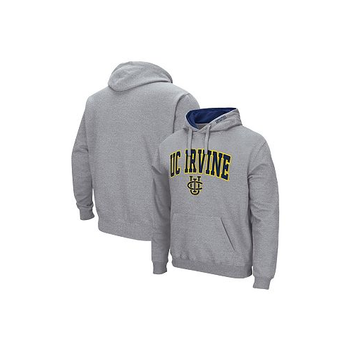 Colosseum Mens Heathered Gray UC Irvine Anteaters Arch and Logo Pullover Hoodie
