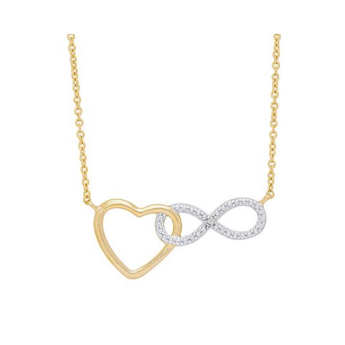 Macys Womens Diamond Accent Heart and Infinity Necklace