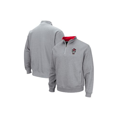 Colosseum Mens Heathered Gray NC State Wolfpack Tortugas Team Logo Quarter-Zip Jacket