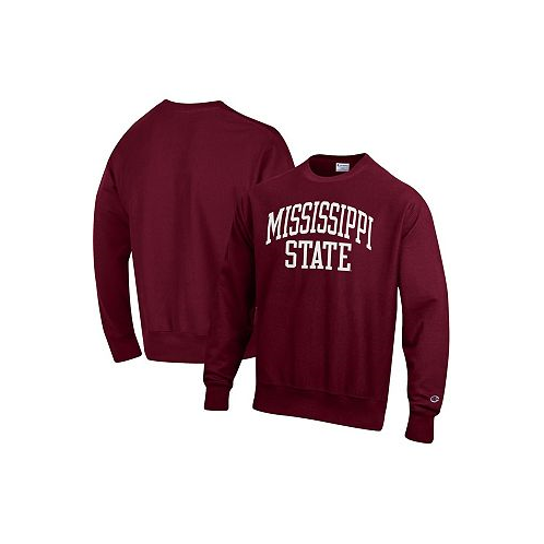 Champion Mens Maroon Mississippi State Bulldogs Arch Reverse Weave Pullover Sweatshirt