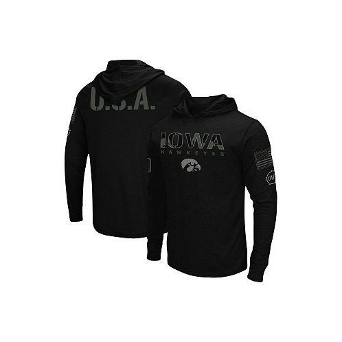 Colosseum Mens Black Iowa Hawkeyes OHT Military-Inspired Appreciation Hoodie Long Sleeve T-shirt