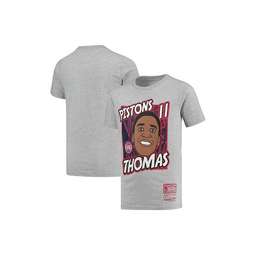 Mitchell & Ness Big Boys Isiah Thomas Gray Detroit Pistons Hardwood Classics King of the Court Player T-shirt