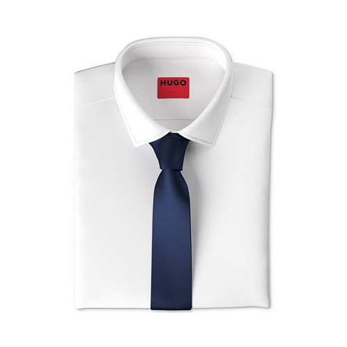 HUGO Mens Ribbed Silk Skinny Tie