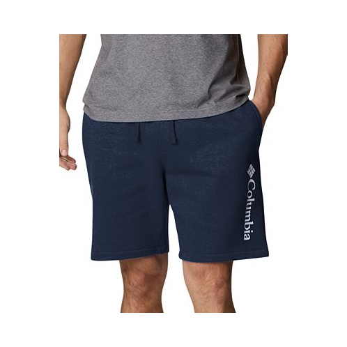 Columbia Mens Trek Relaxed-Fit Stretch Logo-Print Fleece Shorts