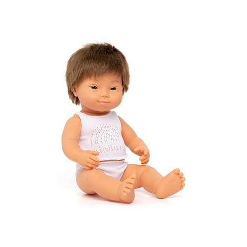 MINILAND 15 Baby Doll Caucasian Boy with Down Syndrome Set 3 Piece