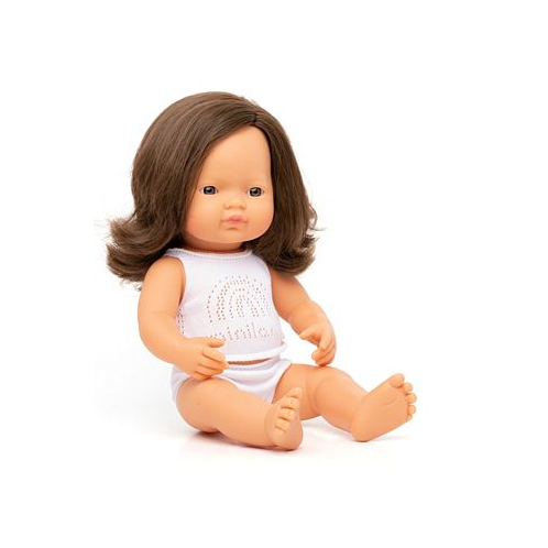 MINILAND 15 Baby Doll Caucasian Brunette Girl Set 3 Piece