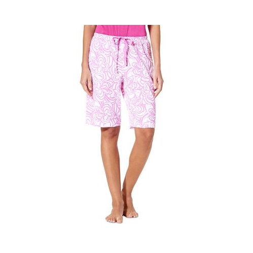 Hue Womens Blooms Printed Knit Bermuda Pajama Shorts