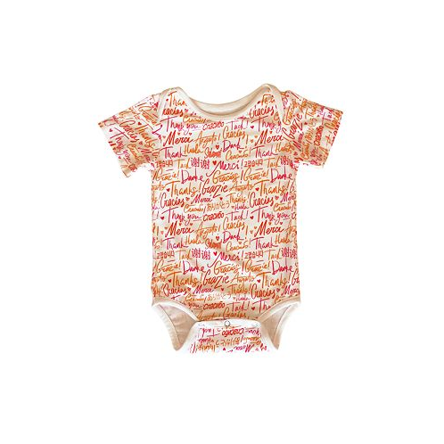 Mixed Up Clothing Baby Boys and Girls Short-Sleeve Thank You Printed Bodysuit