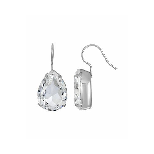 2028 Womens Crystal Teardrop Wire Earrings