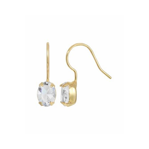 2028 Womens Crystal Small Oval Wire Earrings