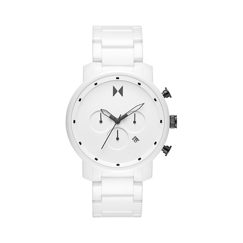 MVMT Chrono White Ceramic Bracelet Watch 45mm