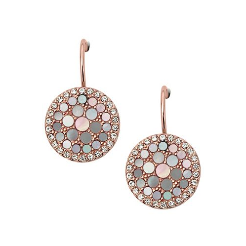 Fossil Val Mosaic Mother of Pearl Disc Drop Earring