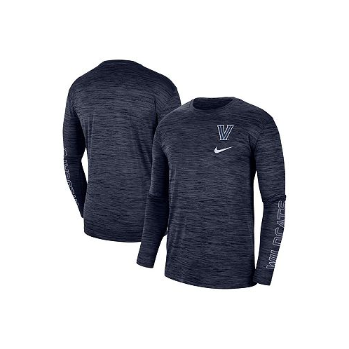 Nike Mens Navy Villanova Wildcats Velocity Legend Team Performance Long Sleeve T-shirt