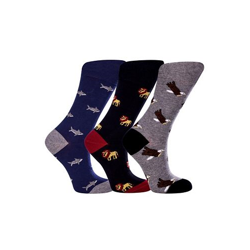 Love Sock Company Womens Animal Kingdom Bundle W-Cotton Novelty Crew Socks with Seamless Toe Design Pack of 3