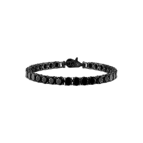 Esquire Mens Jewelry Black Spinel Tennis Bracelet in Black Ruthenium-Plated Sterling Silver