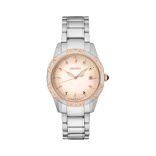 Seiko Womens Diamond (1/6 ct. t.w.) Stainless Steel Bracelet Watch 33mm