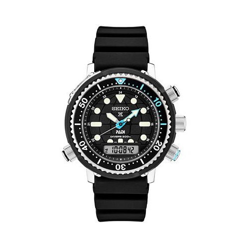 Seiko Mens Automatic Analog Digital Prospex Black Rubber Strap Watch 47mm