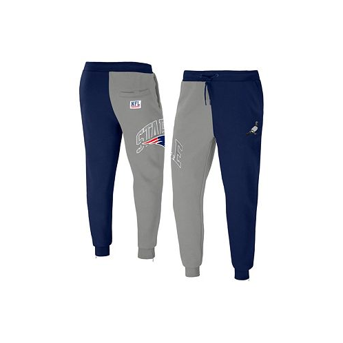 NFL Properties Mens NFL X Staple Navy Gray New England Patriots Split Logo Fleece Pants