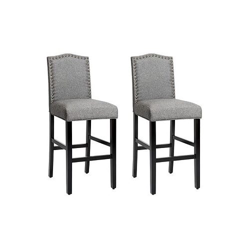 Costway Set of 2 Bar Stools 30 Upholstered Kitchen Chairs