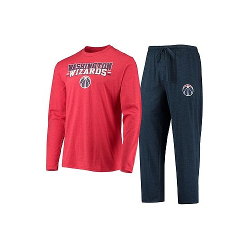 Concepts Sport Mens Navy Red Washington Wizards Long Sleeve T-Shirt & Pants Sleep Set