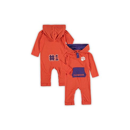 Colosseum Newborn and Infant Boys and Girls Orange Clemson Tigers Henry Pocketed Hoodie Romper