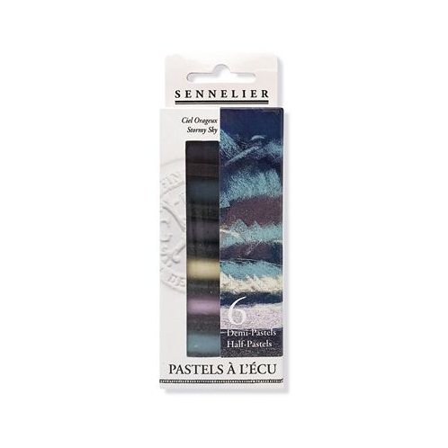 Sennelier Extra Soft Stormy Sky Half Pastel 6 Piece Stick Set 5.91 x 1.25