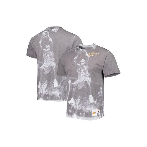 Mitchell & Ness Mens Shaquille ONeal Gray Los Angeles Lakers Above The Rim Sublimated T-shirt