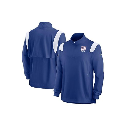 Nike Mens Royal New York Giants Sideline Coach Chevron Lockup Quarter-zip Long Sleeve Top