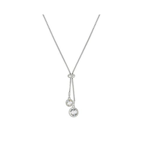 Macys Crystal 30 Adjustable Box Chain Necklace (13/50 ct. t.w.) in Fine Silver Plated Brass